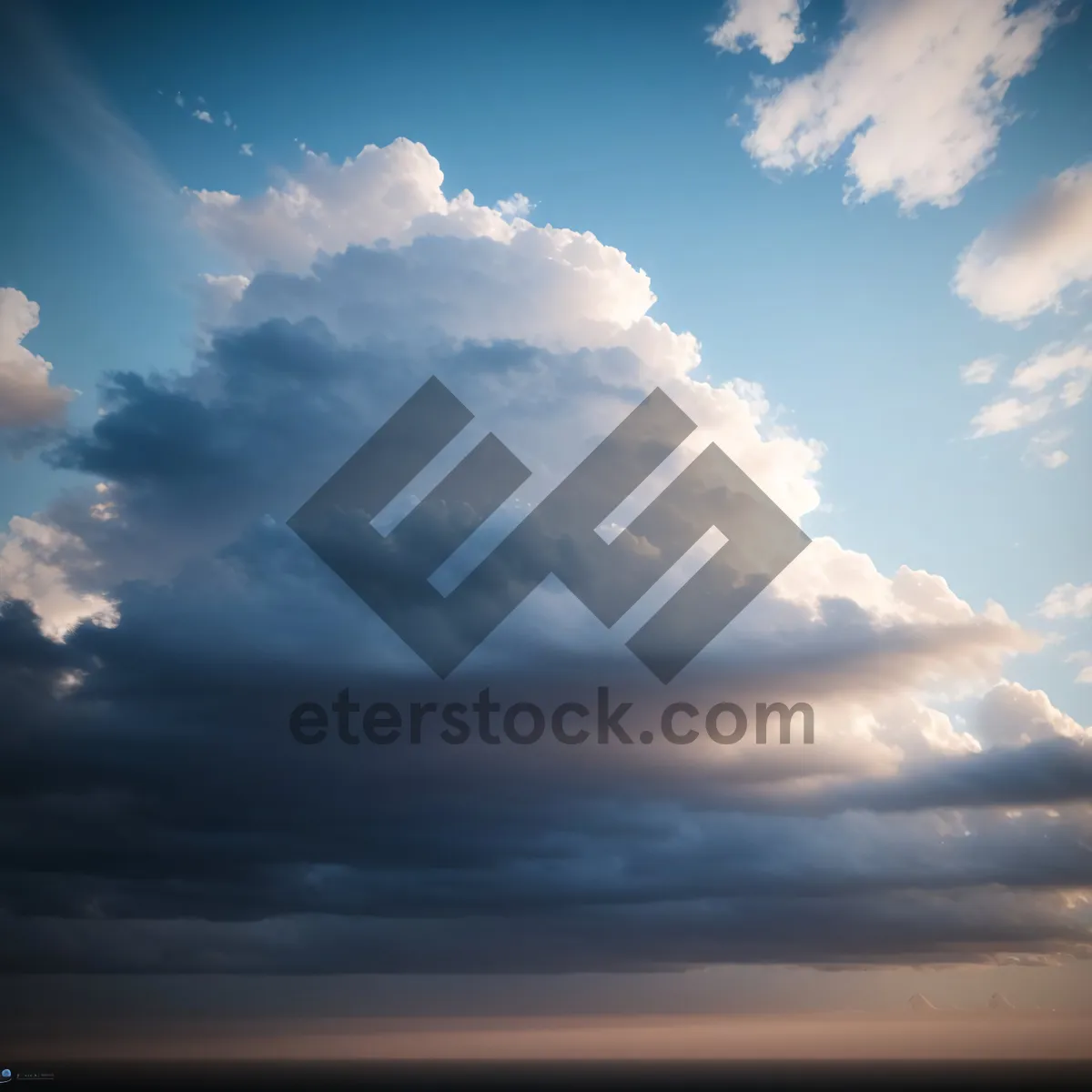 Picture of Dreamy Sunlit Clouds Embracing the Azure Sky
