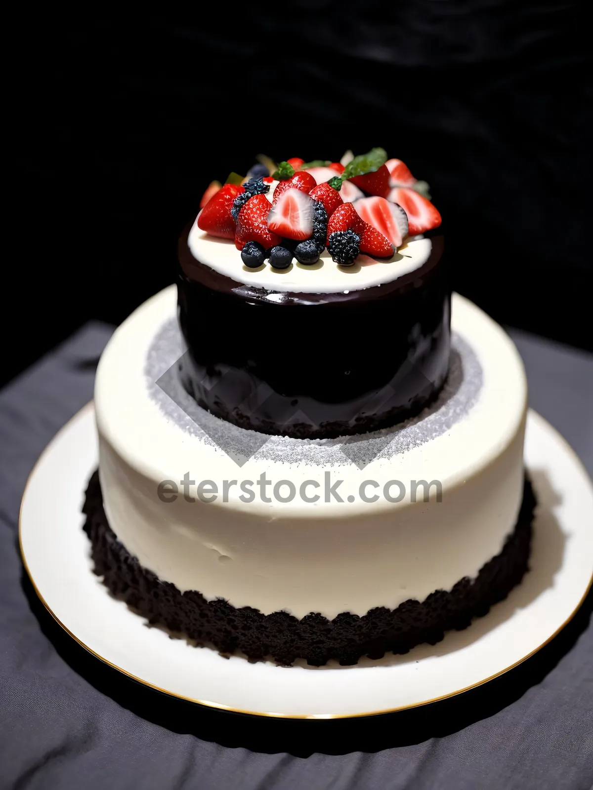 Picture of Delicious Fruit Cream Cake with Berries