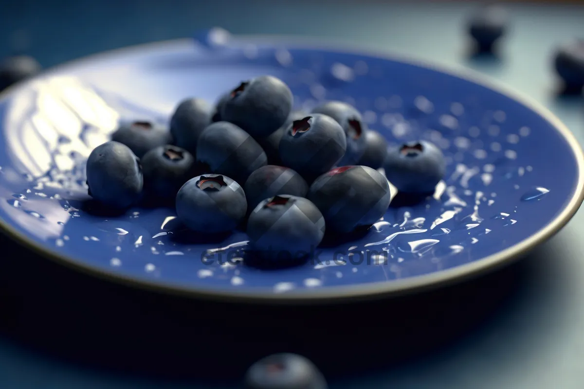 Picture of Fresh Juicy Blueberries: Delicious Sweet Diet Snack Option