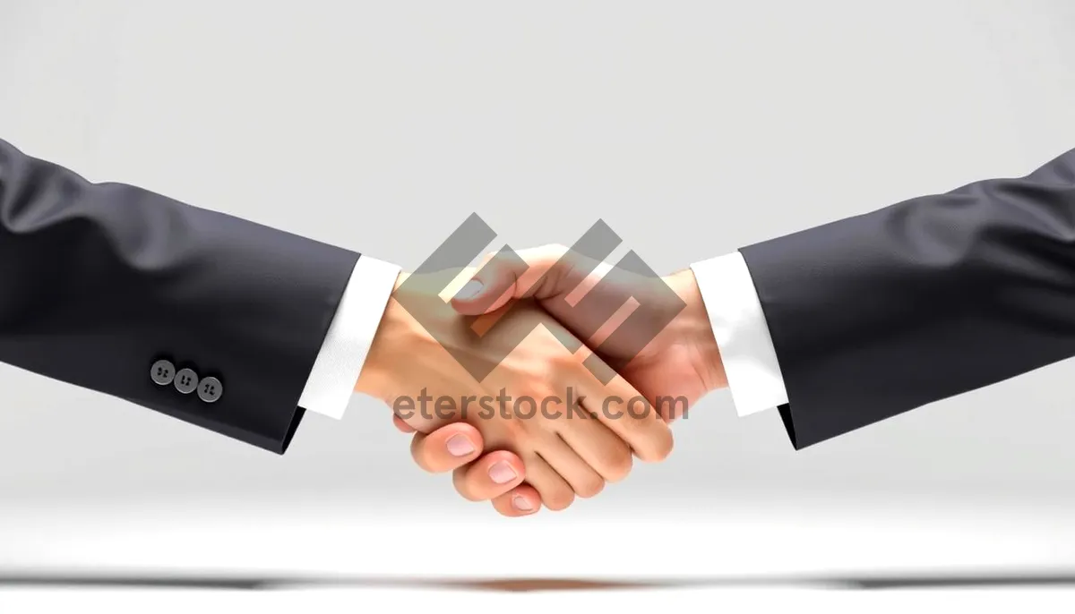 Picture of Happy adult in business attire smiling and shaking hands.
