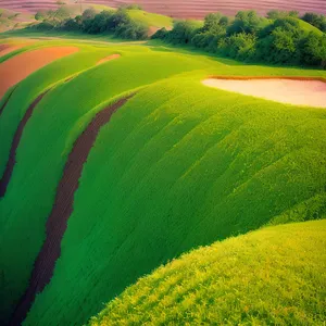 Golden Rapeseed Field under Clear Blue Sky