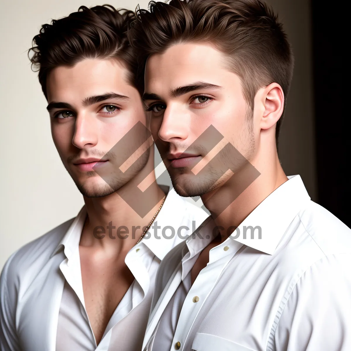 Picture of Smiling businessman in professional suit exuding confidence in office