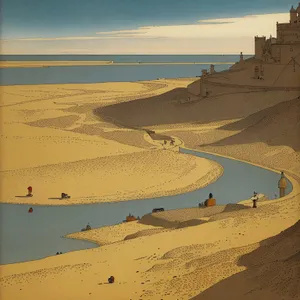 Golden Sands: Serene Beachscape with Azure Waters and Clear Blue Sky