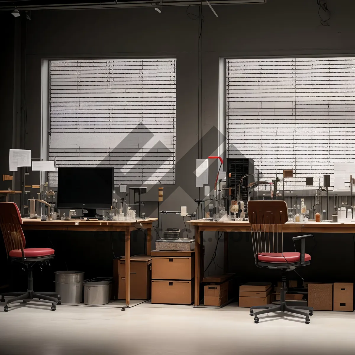 Picture of Modern Office Desk and Chair in Contemporary Classroom