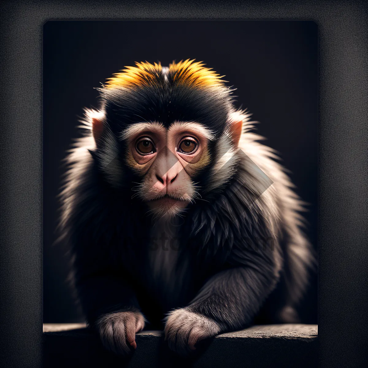 Picture of Macaque Face: Majestic Primate in Wildlife Habitat.