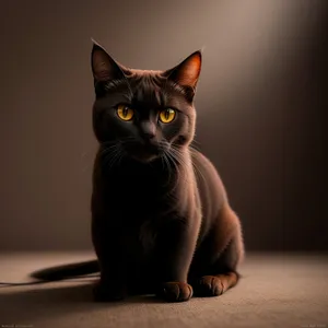 Furry Fluffball: Adorable Gray Kitten with Curious Eyes