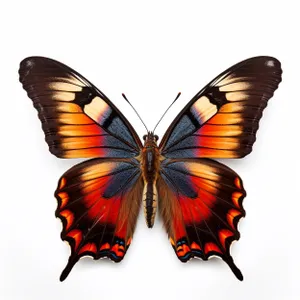 Colorful butterfly with coconut wing in summer design art.