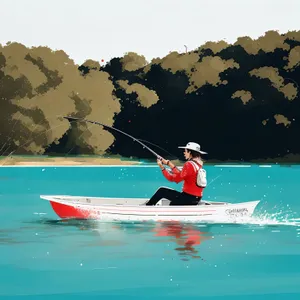 Dynamic Watersport Adventure: Kayaking on a Tropical Coast