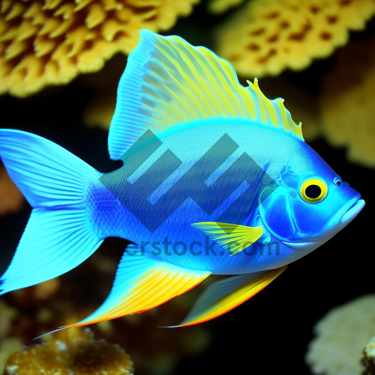 Picture of Colorful Tropical Fish Swimming in the Coral Reef