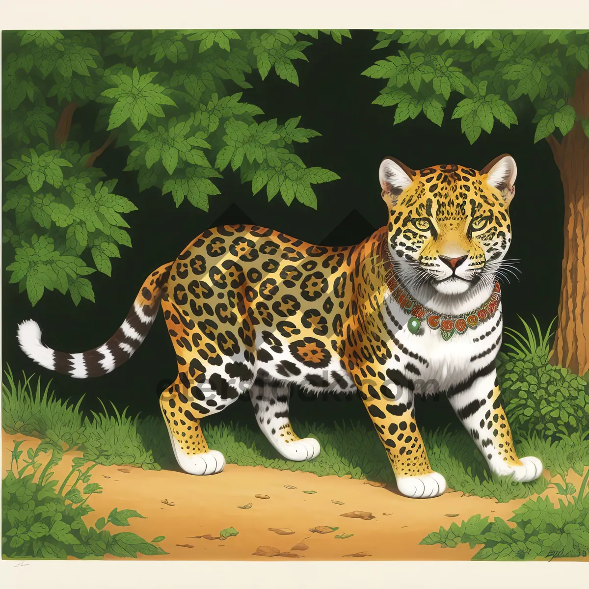 Picture of Wildcat Hunter: Powerful Leopard Staring in the Jungle