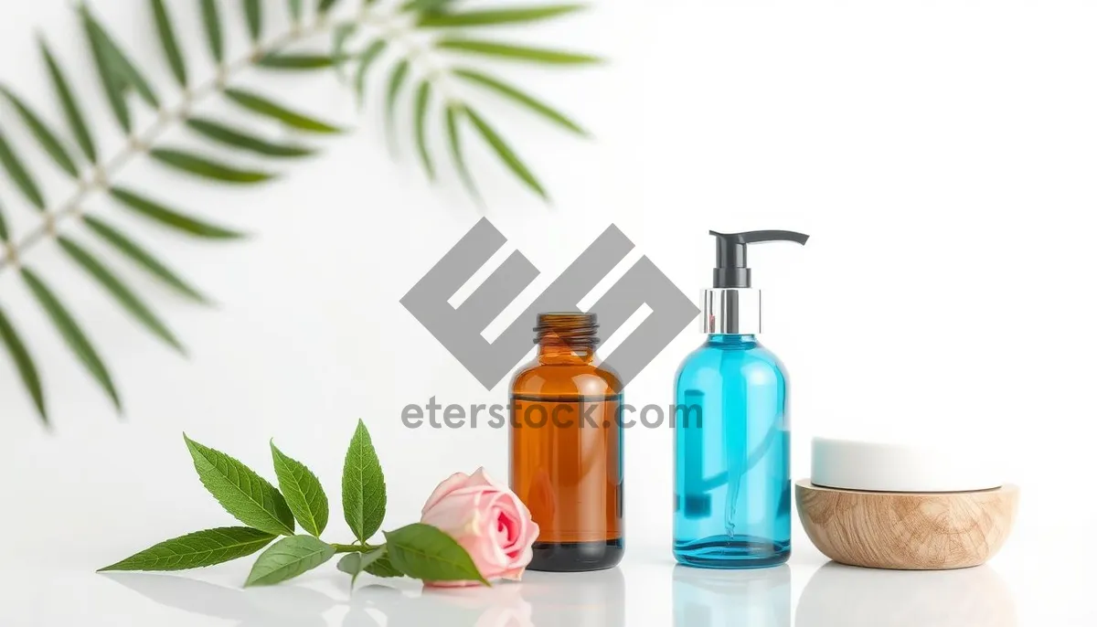 Picture of Health spa glass container with aromatherapy lotion bottle.