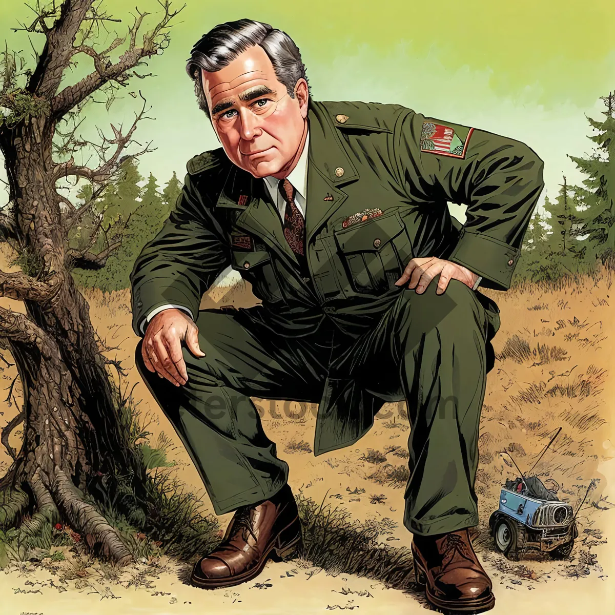 Picture of Handsome military man in outdoor portrait.