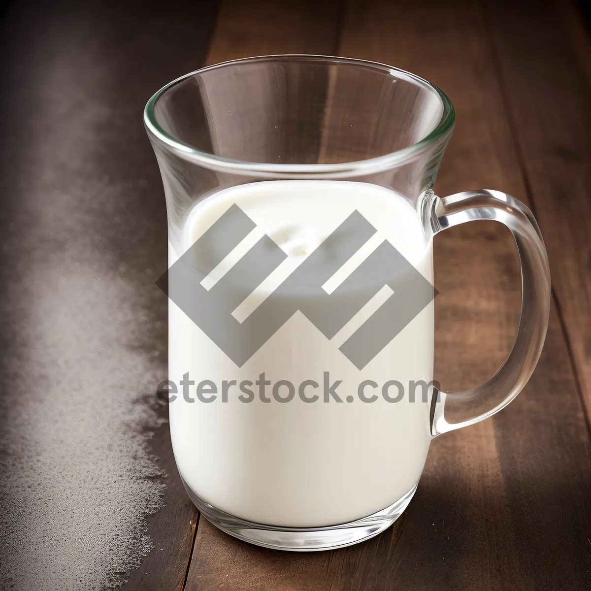 Picture of Milk-filled Coffee Cup on Saucer