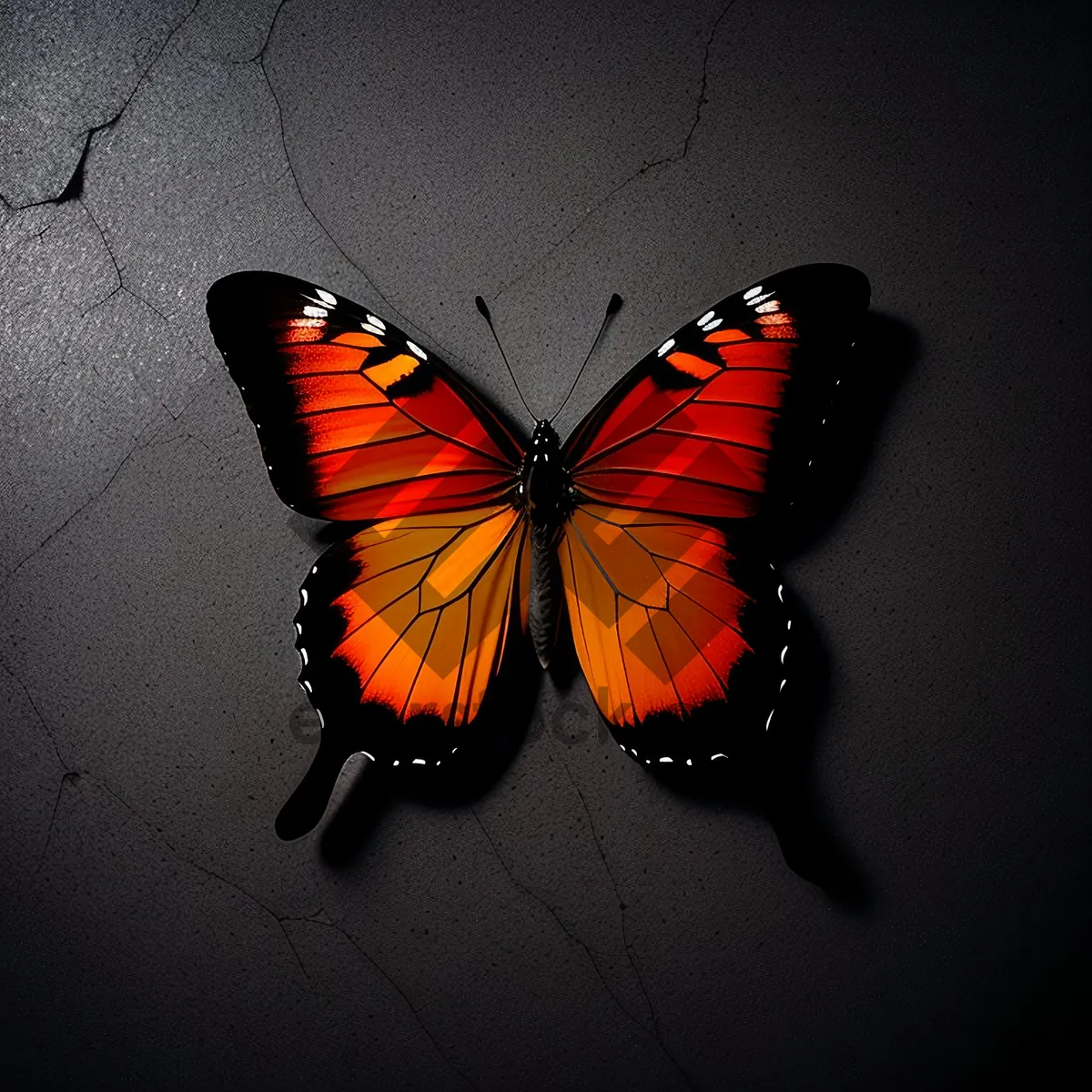 Picture of Colorful Monarch Butterfly on Delicate Flower