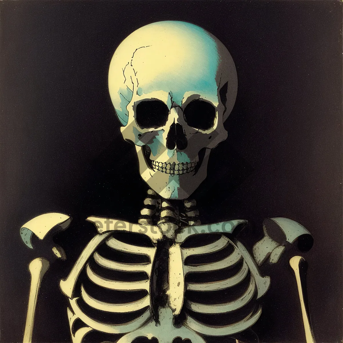 Picture of Skeletal Horror: Frightening skull mask embodies death.