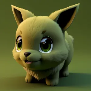 Cartoon Baby Bunny with 3D Piggy Bank