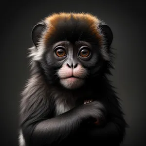 Cute baby orangutan with mesmerizing eyes.