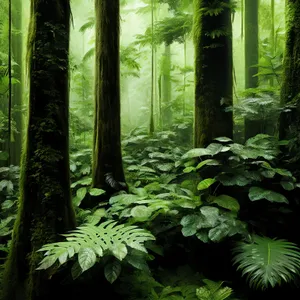 Enchanting Tropical Foliage in Lush Rainforest