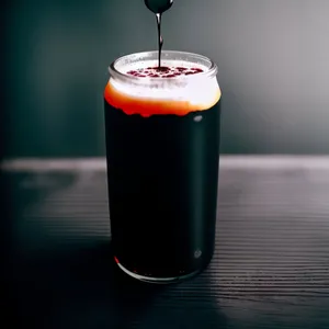 Refreshing Ice-Cold Cocktail Beverage with Fresh Fruit