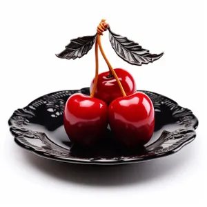 Ripe Cherry Label for Fresh and Healthy Dessert Concept