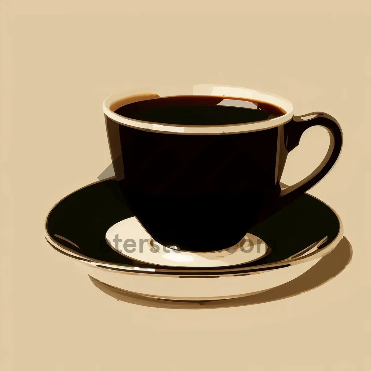 Picture of Morning Brew: A Refreshing Cup of Hot Coffee on a Black Table