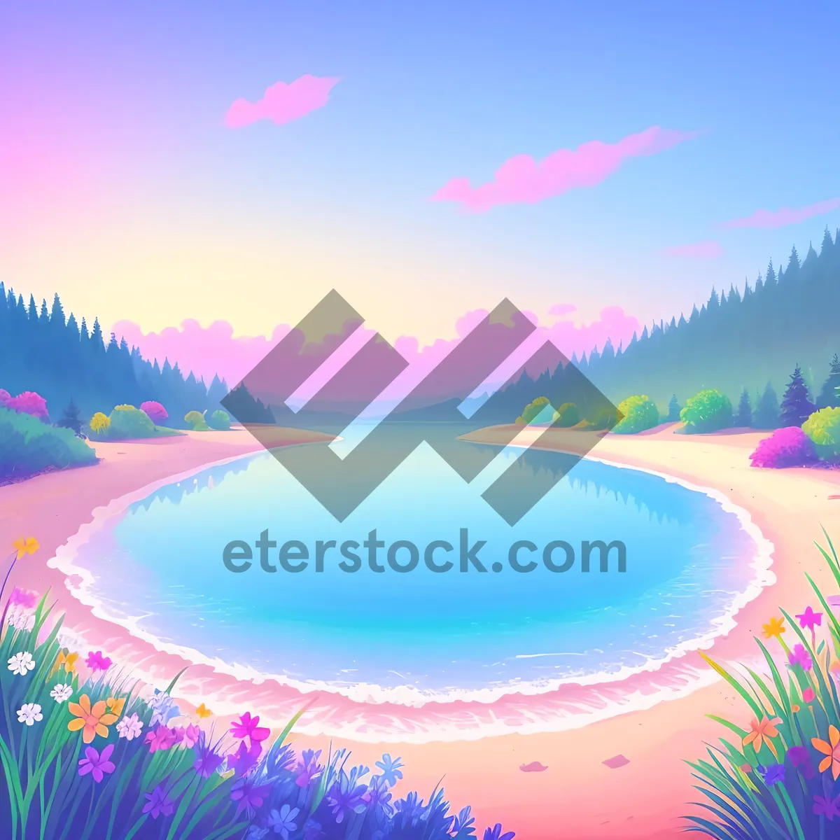Picture of Vibrant Summer Seascape with Beautiful Sky