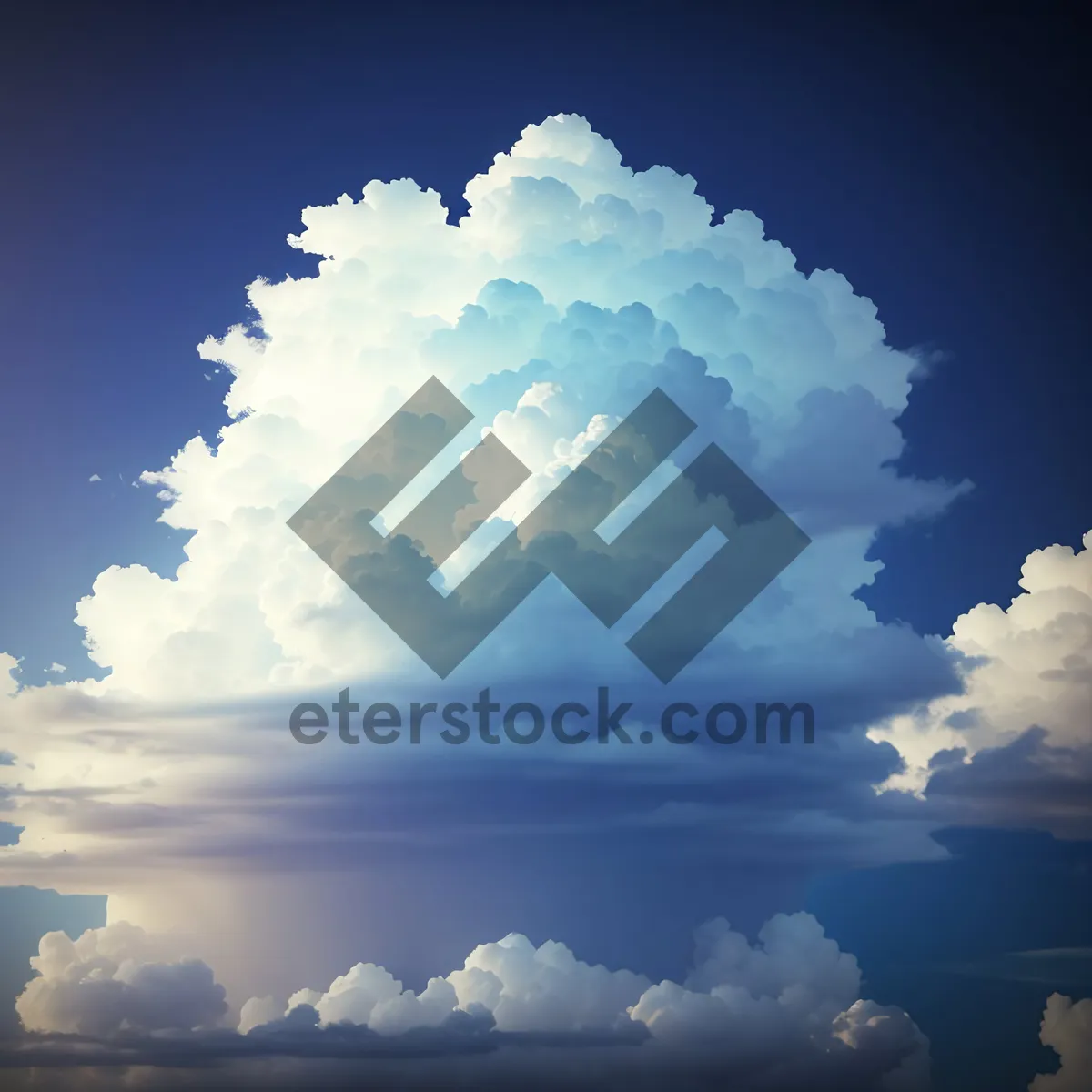 Picture of Vibrant Sky with Fluffy Clouds