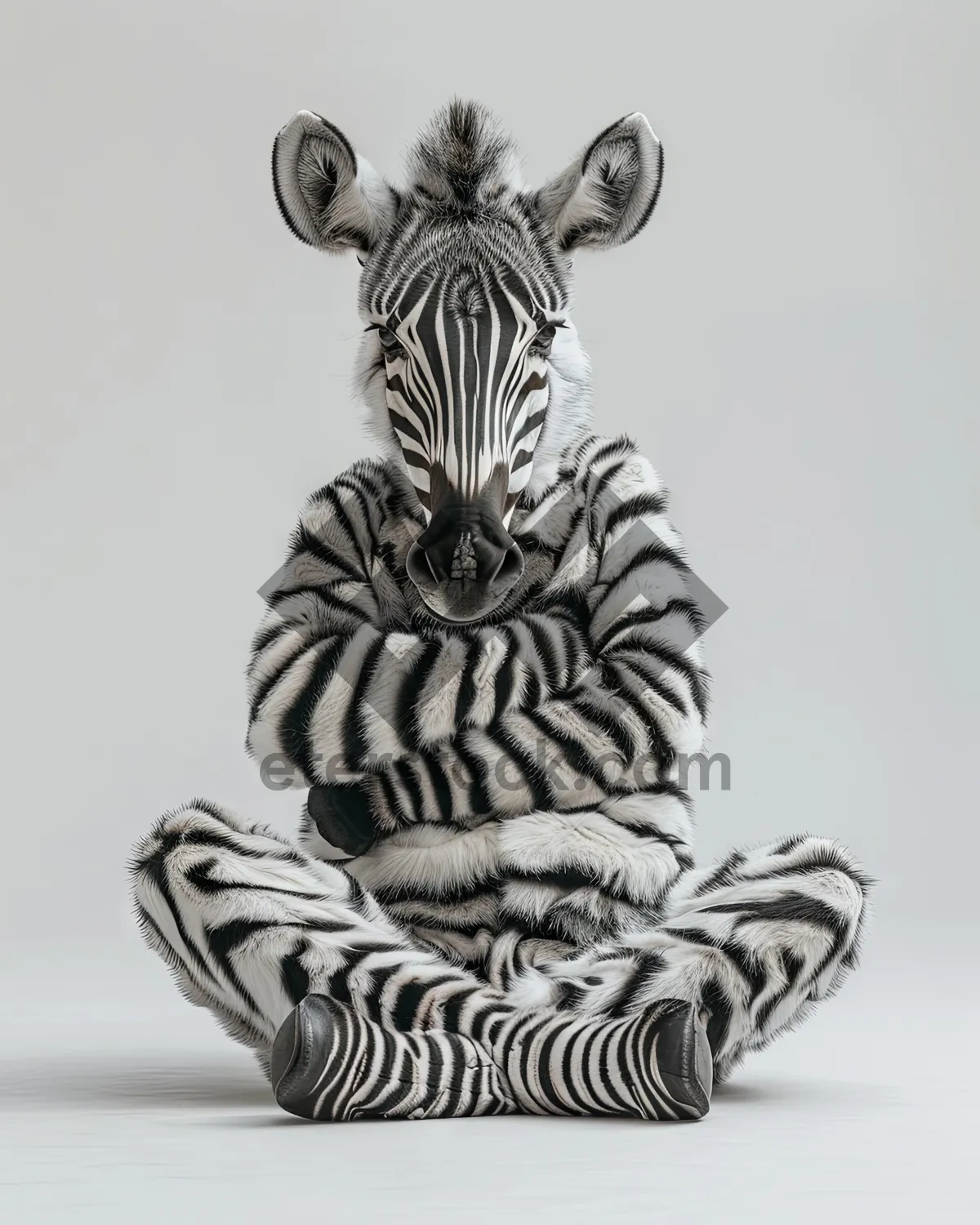 Picture of Ancient black zebra sculpture in wild safari art.