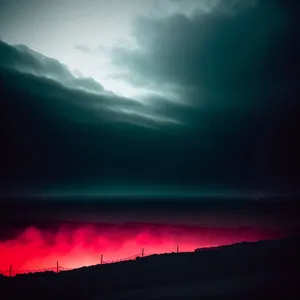 Dramatic Sky with Lightning and Storm