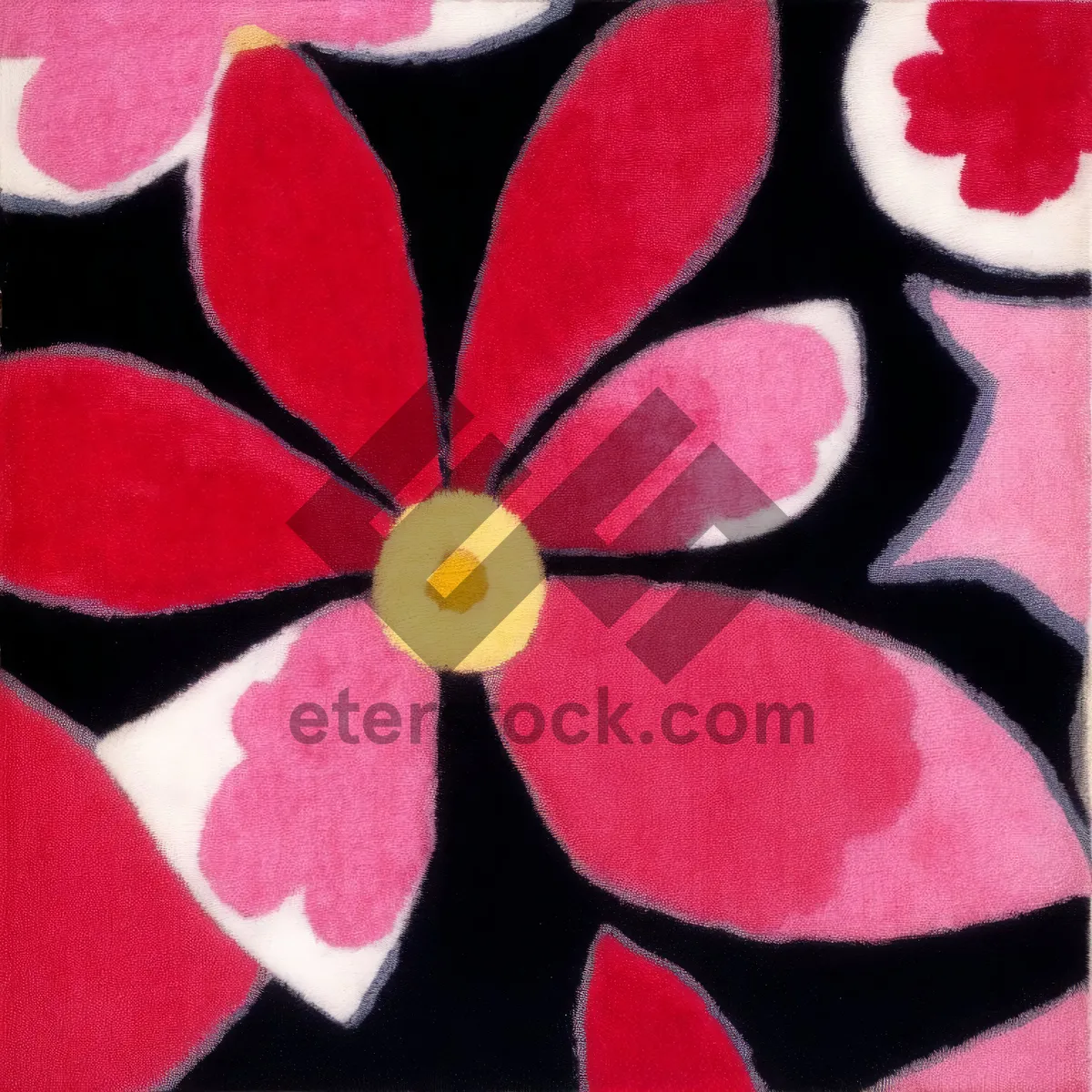 Picture of Colorful Floral Pinwheel: Vibrant Retro Decorative Design