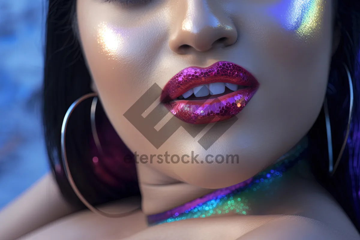 Picture of Fashion Model with Attractive Makeup and Sensual Expression