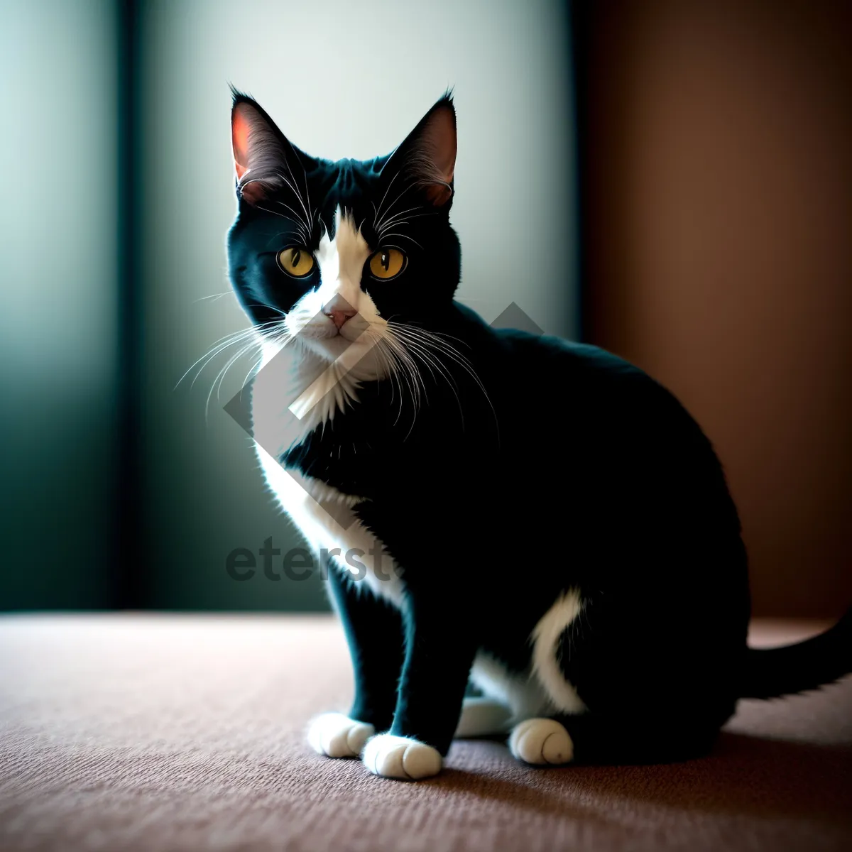 Picture of Curious Feline with Adorable Striped Fur