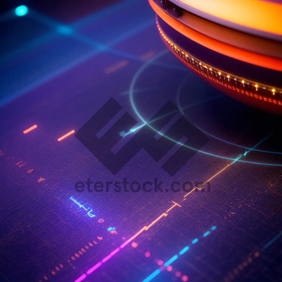 Picture of Glowing Fractal Laser Light Graphic - Futuristic Space Wallpaper