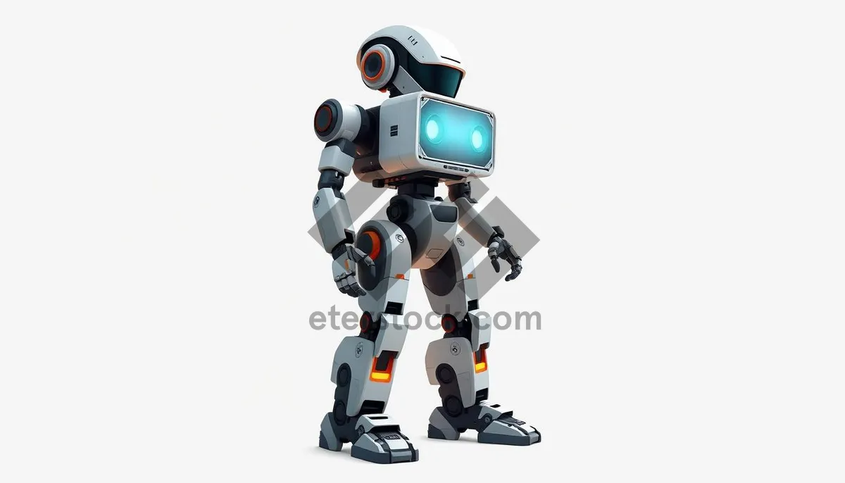 Picture of Cute futuristic robot character in 3D render concept