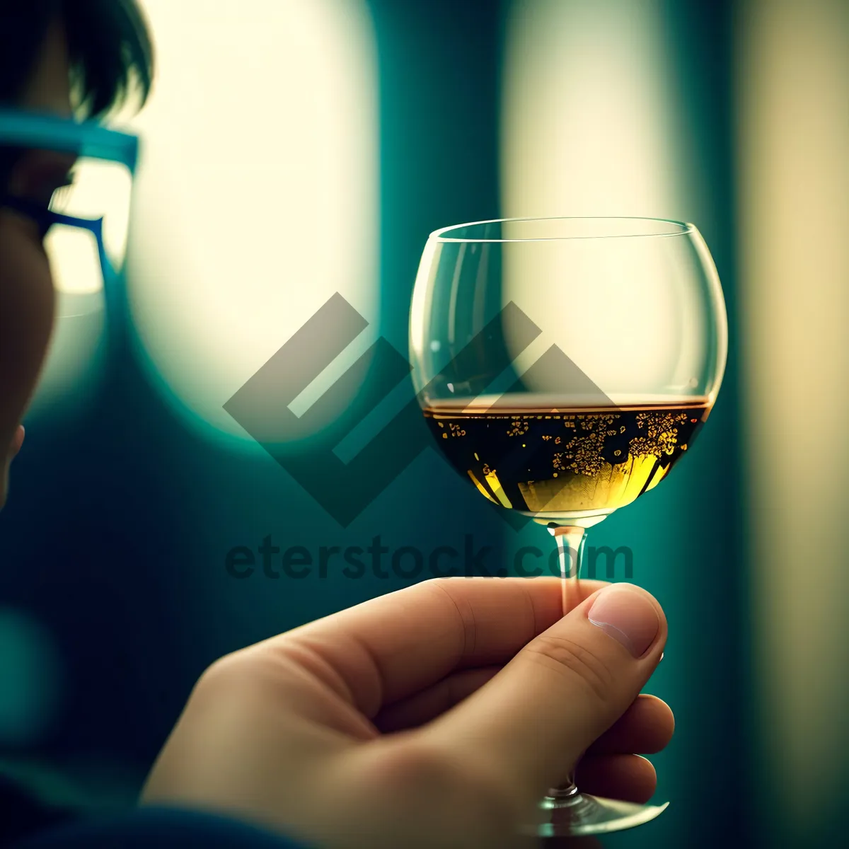Picture of Sparkling Celebration: Red Wine in Wineglass