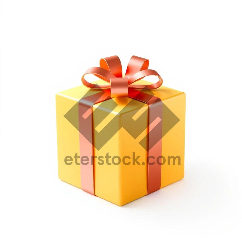 Picture of 3D gift box with ribbon and bow icon.