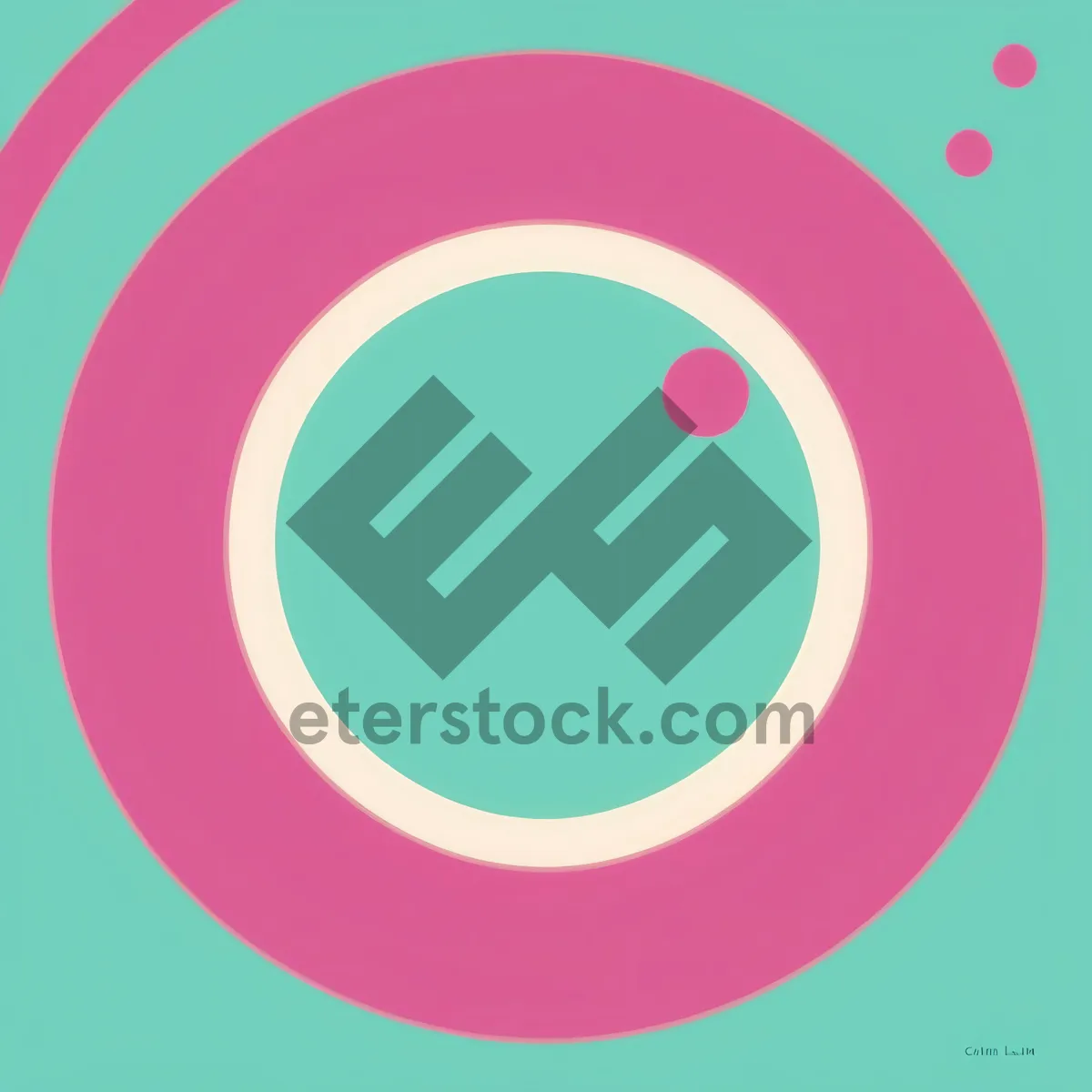 Picture of Round Graphic Icon with Polka Dot Decoration