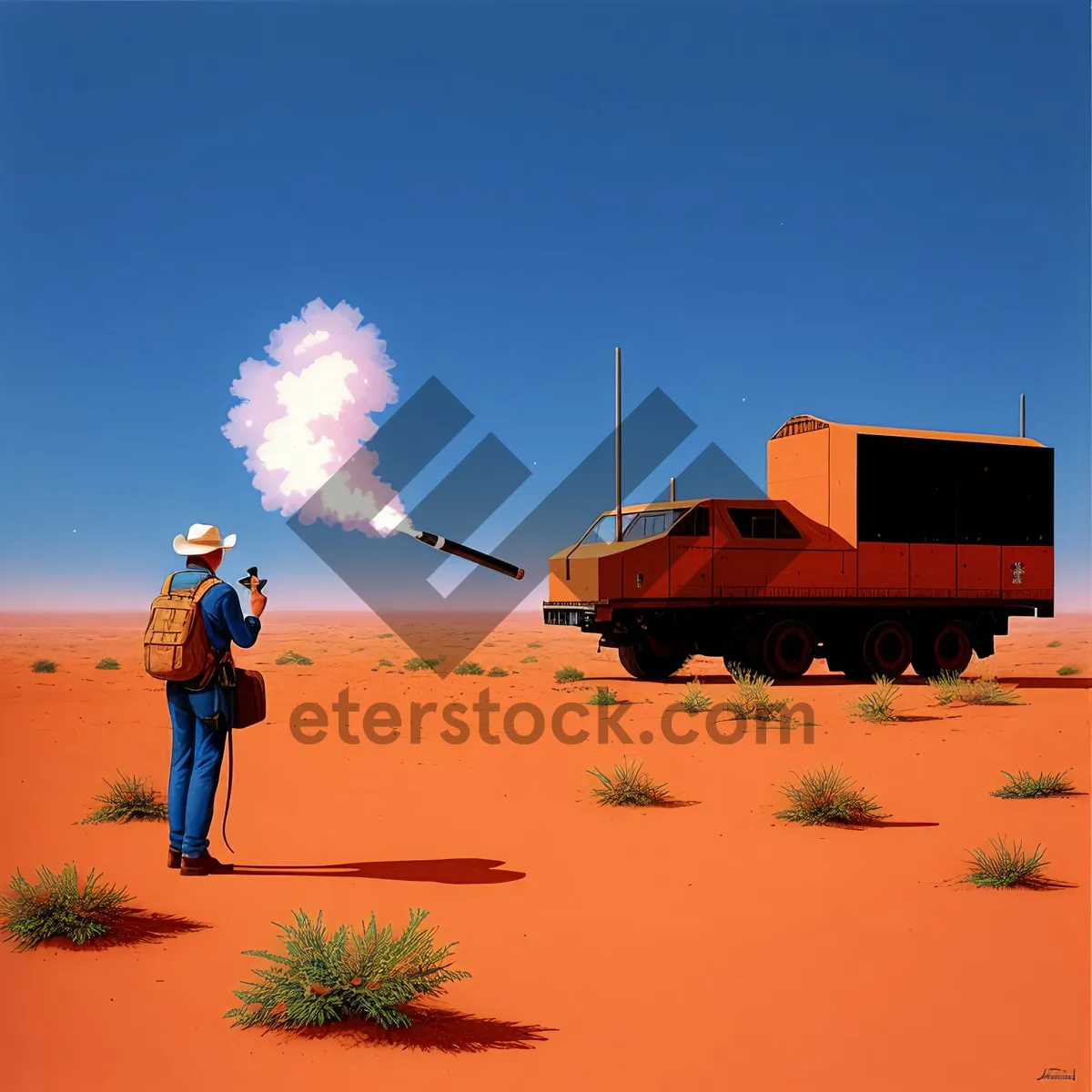 Picture of Flamethrower against a vibrant sunset sky.