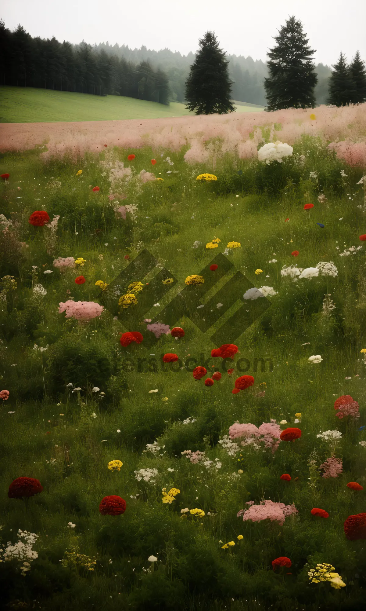 Picture of Yellow Poppy Field in Sunny Countryside