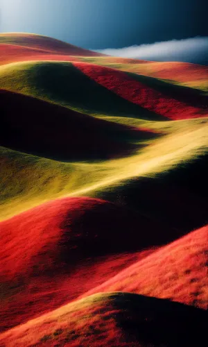 Abstract Fractal Mountain Landscape in Vibrant Colors.