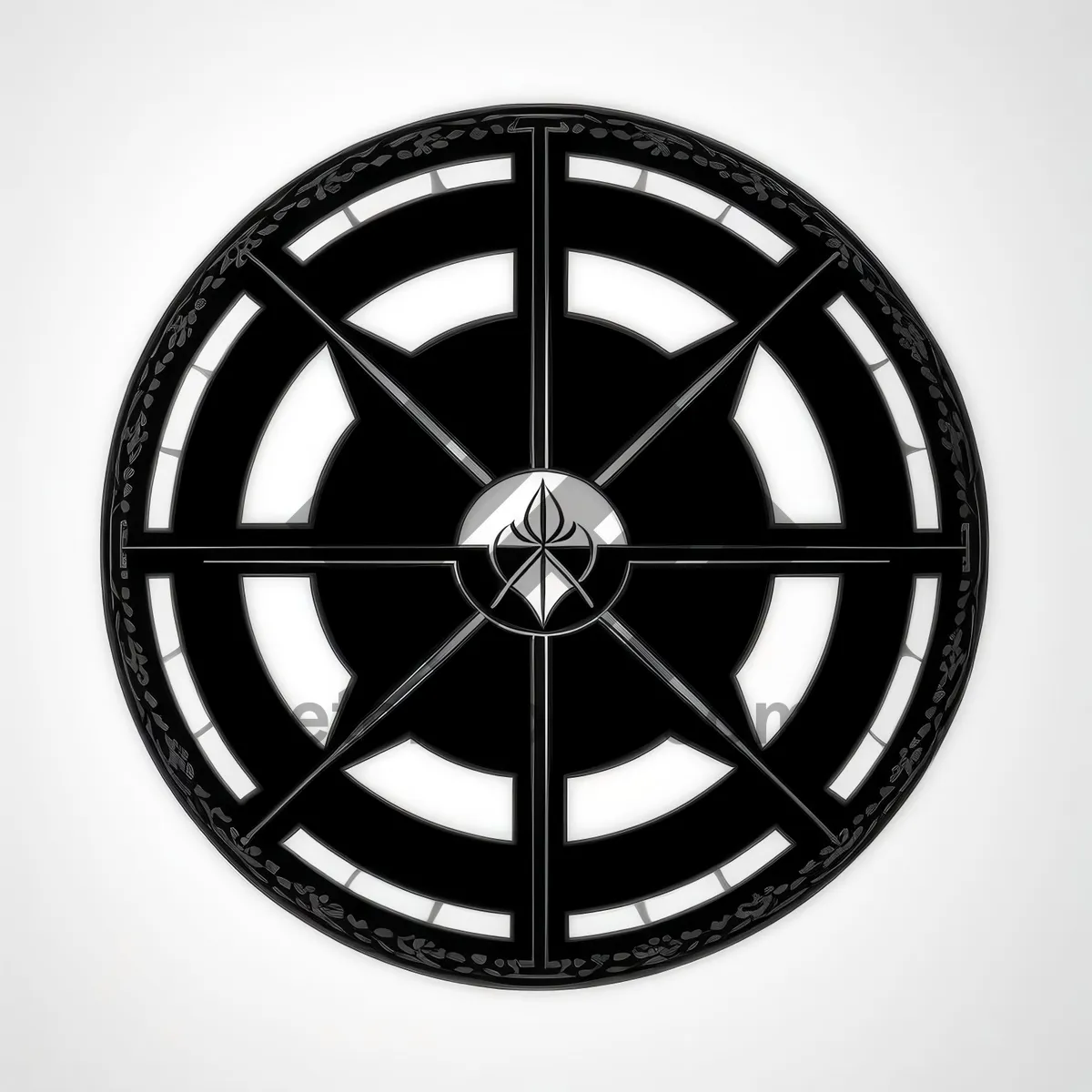 Picture of Glossy Black Pirate Symbol Button