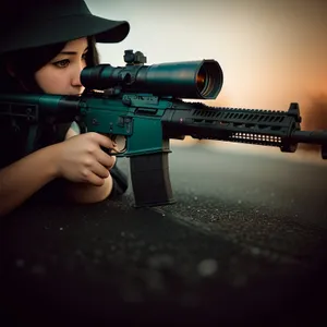 Modern Military Assault Rifle in Action