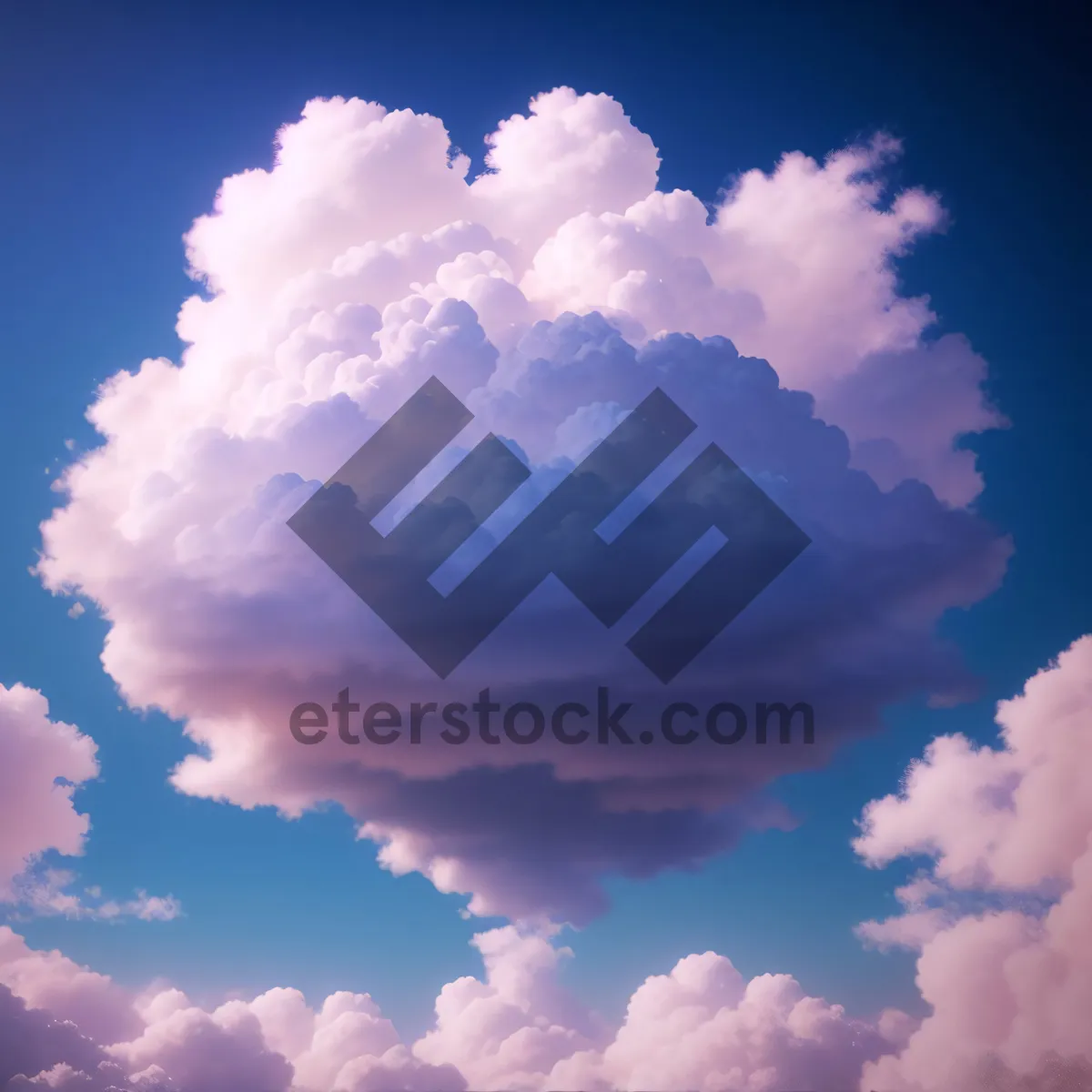 Picture of Vibrant Blue Sky with Fluffy Clouds