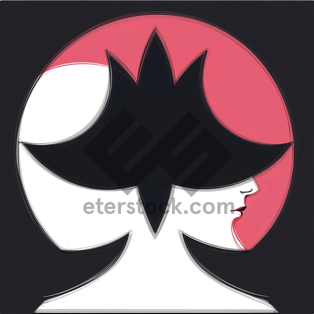 Picture of Venetian Black Facial Design Symbol Graphic