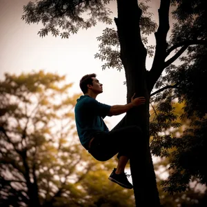 Joyful Man Jumps in Outdoor Sky