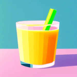 Sour Yellow Fruit Juice in Glass Cup