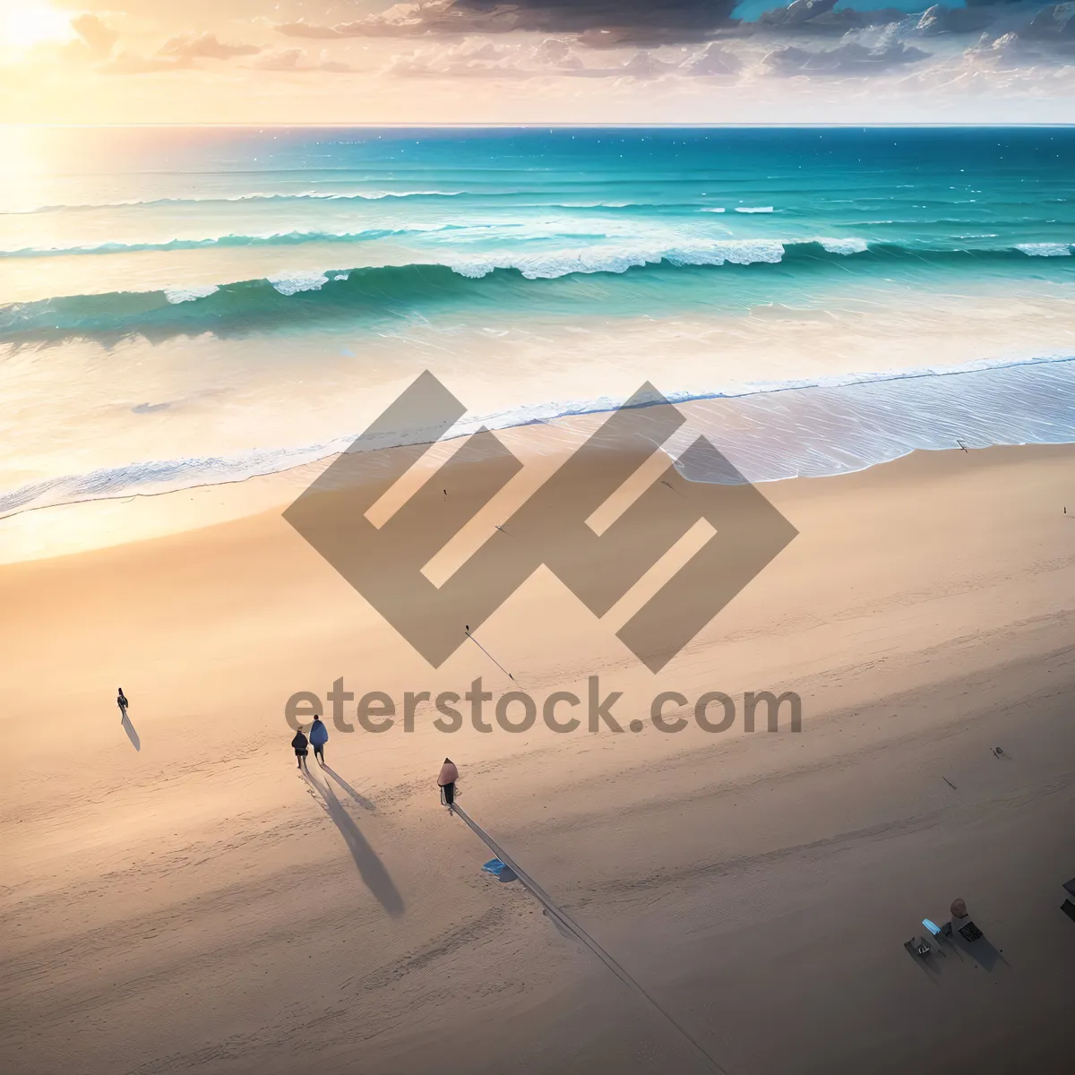 Picture of Serene Tropical Beach with Turquoise Waves