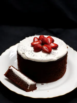 Delectable Berry Chocolate Cake with Fresh Mint