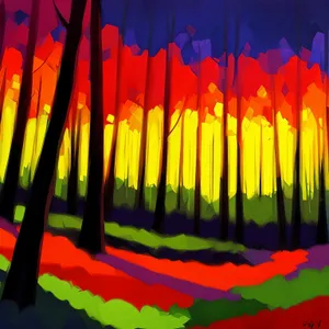 Colorful Art Supplies in Rainbow Spectrum