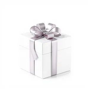 3D Holiday Gift Box with Ribbon and Bow